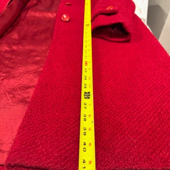 Bargain Price! Red Max Mara Wool Peacoat - Women's size 12 - Picture 5 of 6